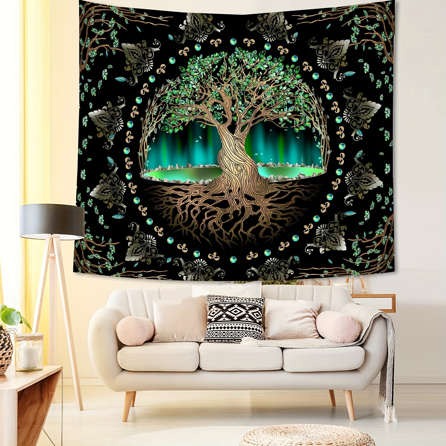 1Pcs 75x58cm Cosmic Life Tree Tapestry Dreamy Big Tree Wall Blanket Home Decor Origin Tree Background Wall Hanging Cloth for Be
