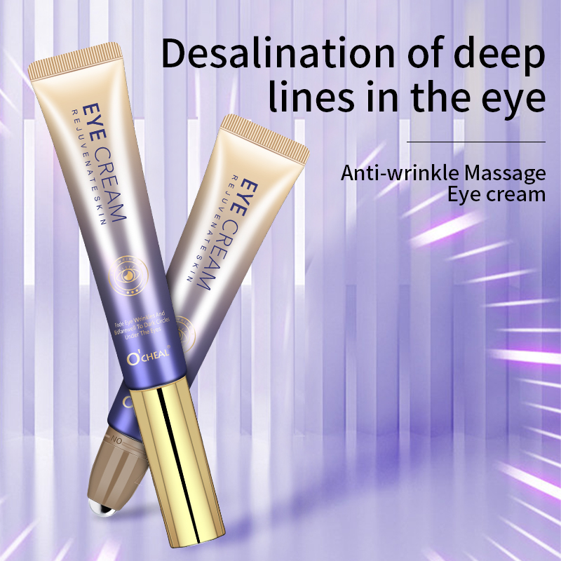 O'CHEAL Creme para os olhos antirrugas com bola de rolo, secagem rápida, hidratante, ácido hialurônico, refrescante, soro para os olhos, desbota linhas finas