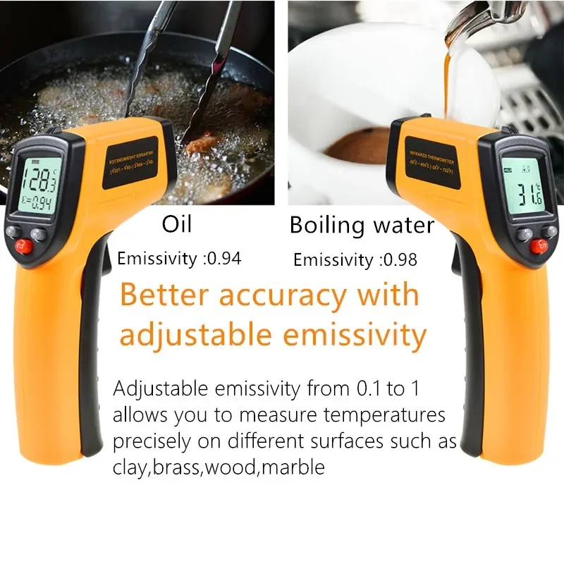 Termómetro infrarrojo GM320 Pirómetro digital Láser sin contacto -50~400 ℃   Medidor de temperatura láser IR Pistola de puntual pirómetro industrial 40%