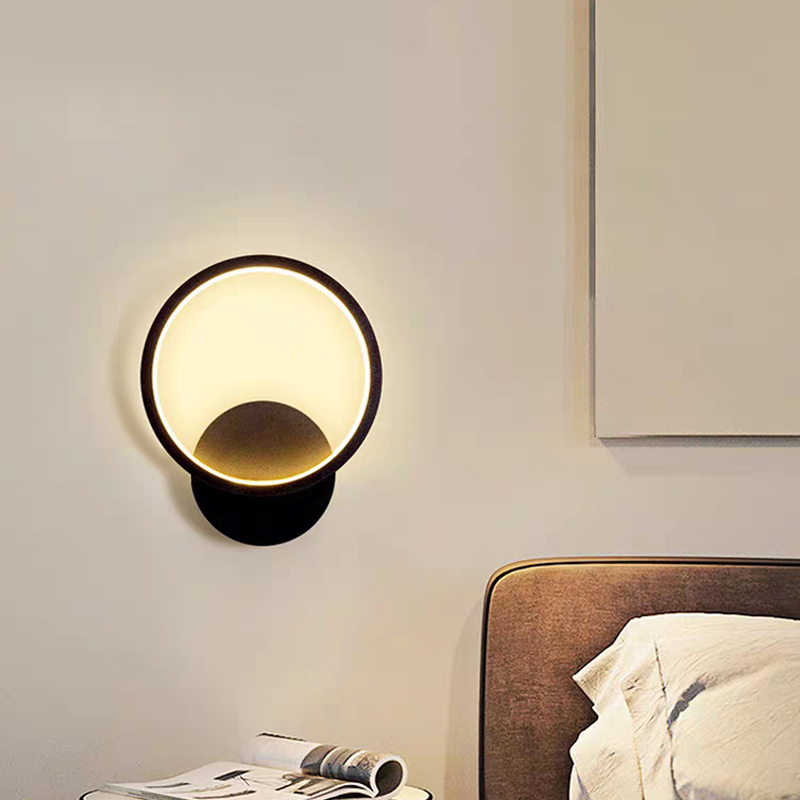 Lámpara de pared LED moderna, luz redonda de aluminio, decoración del hogar para mesita de noche, sala de estar, pasillo, estudio, aplique de pared Starway, accesorio de iluminación