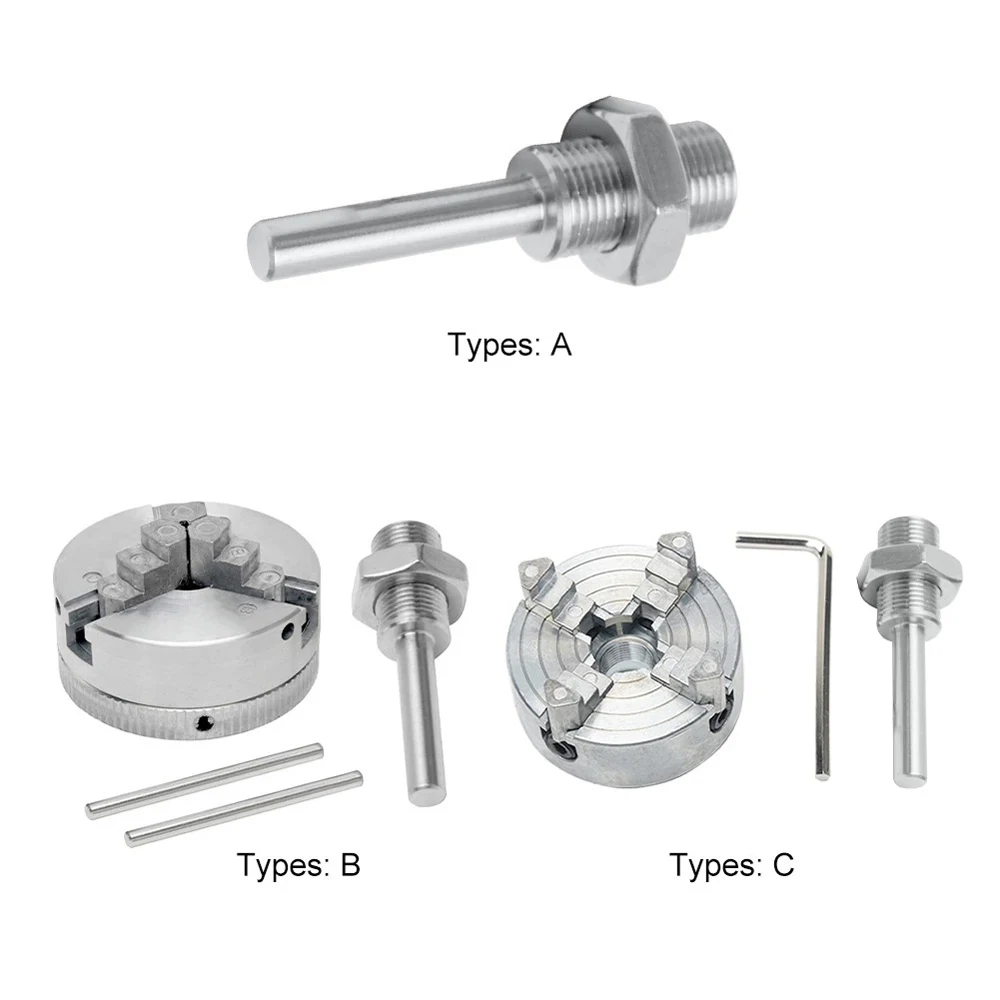 Zinc Alloy 4-Jaw/3-Jaw Lathe Chuck Connecting Rod Self Centering Wood Turning Chuck Optional Clamp for Mini Metal Lathe