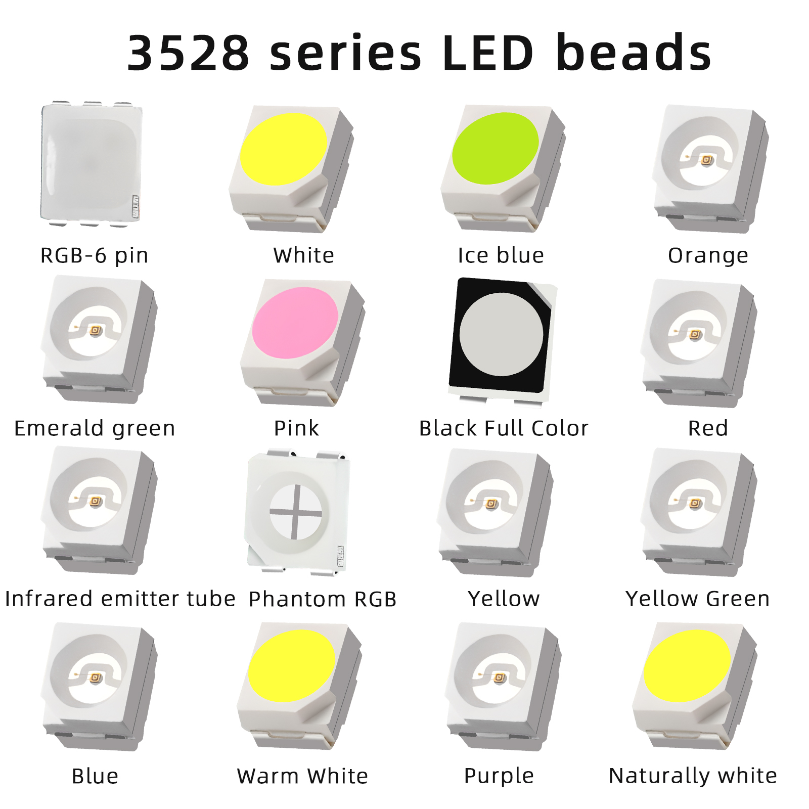 50/100pcs SMD LED 다이오드 3528 1210 다이오드 LED 다이오드 키트 믹스 화이트 그린 레드 옐로우 블루 핑크 퍼플-UV 오렌지 RGB 라이트 비즈