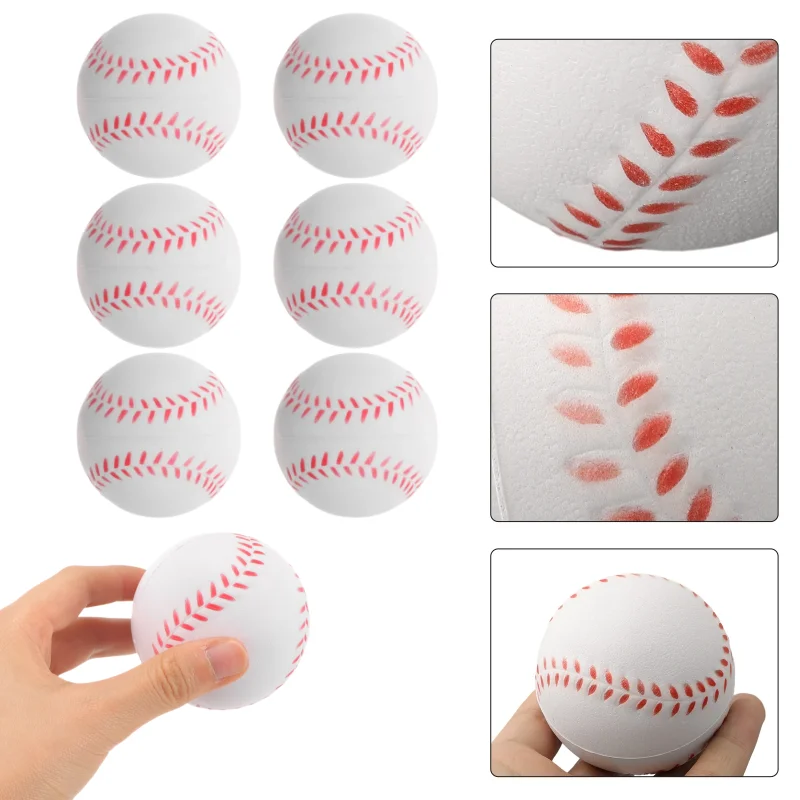 12 Uds. Pelota de esponja suave de béisbol de PU, juguete para deportes al aire libre, práctica de entrenamiento, pelota Base de descompresión para niños, pelota de juguete para interiores y exteriores