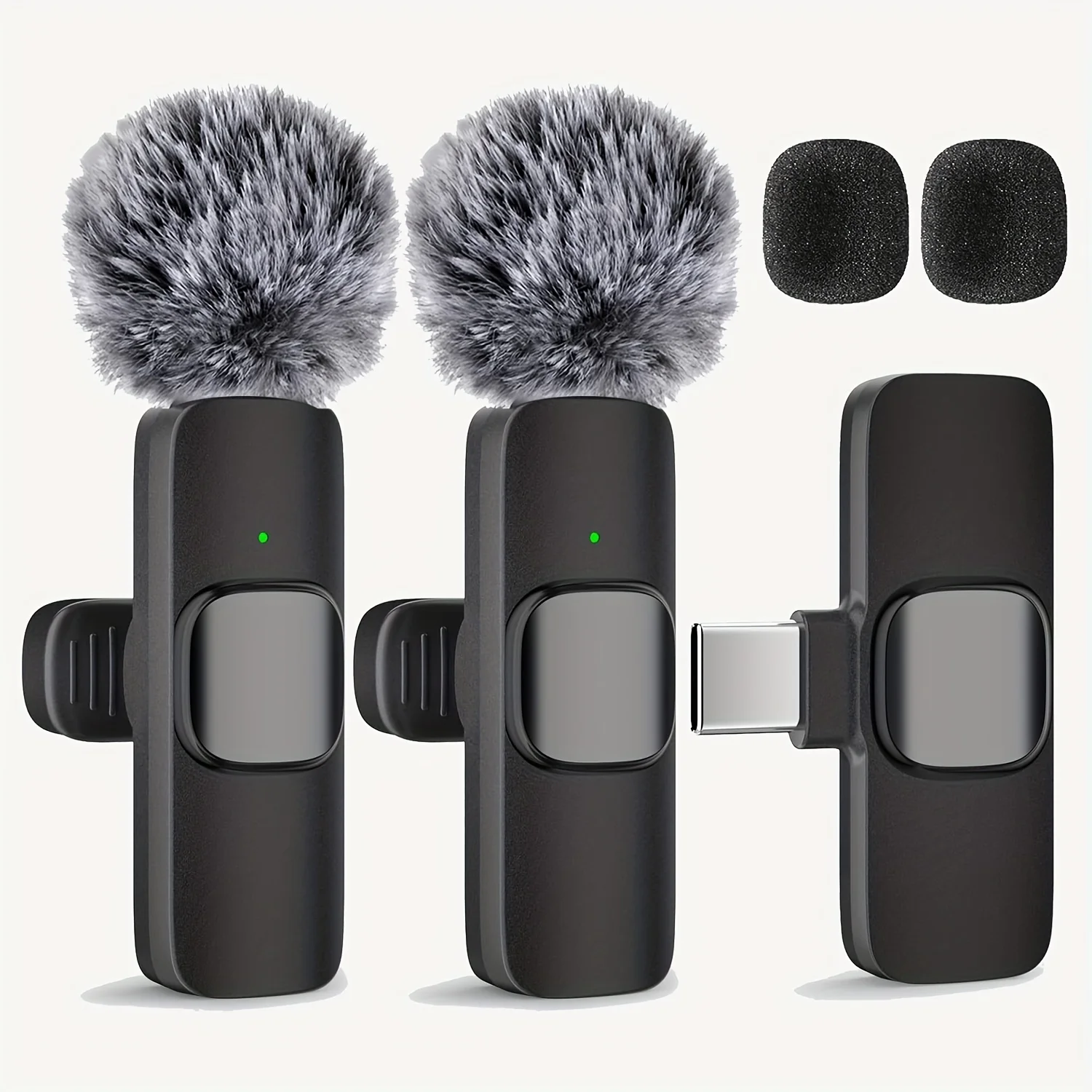Draadloze microfoon met type C-connector voor audio-opname, livestreaming, videoconferenties en zingen