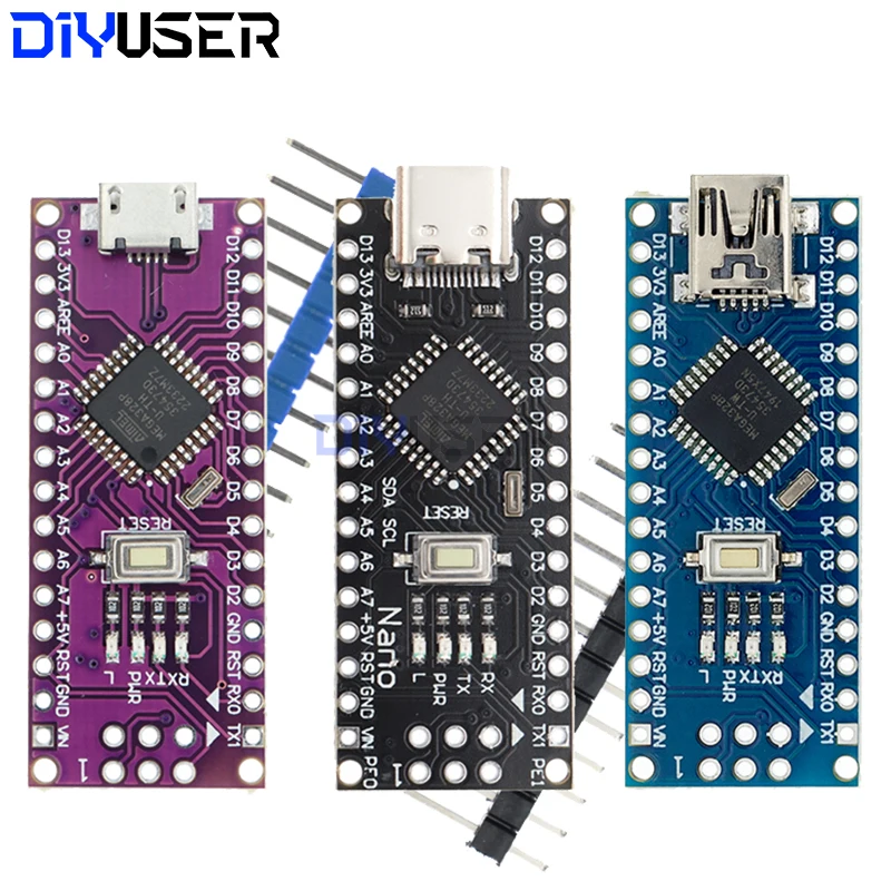 Mini/tipo C/Micro USB Nano 3,0 con el controlador Nano compatible con gestor de arranque para controlador USB arduino CH340 16Mhz ATMEGA328P