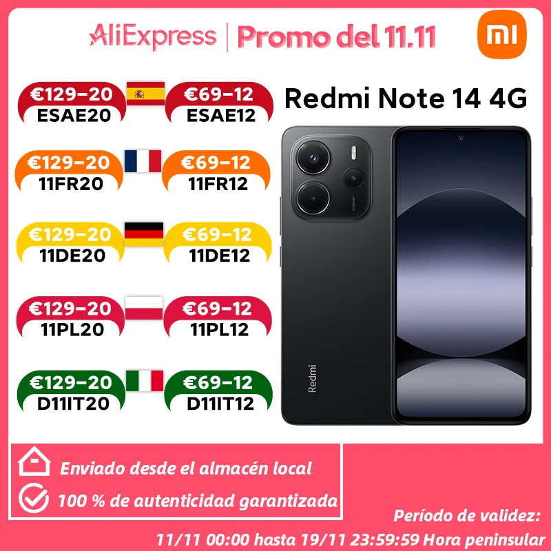 【Marchio+】 Versione globale Xiaomi Redmi Note 14 MediaTek Helio G99-Ultra 108MP AI 5500mAh Display AMOLED da 6,67" 120Hz
