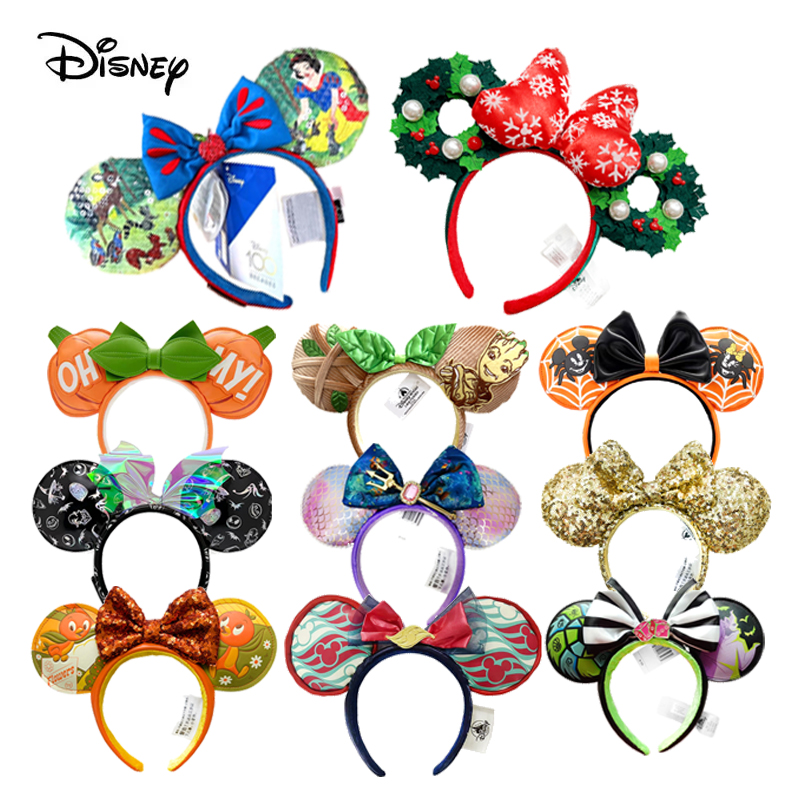 2023 Disney Mickey Tai Đầu Pháo Hoa Đầu Với Jack Bí Ngô Vương Cosplay Băng Đô Quấn Tóc Disneyland Chữ Đầu Quà Tặng