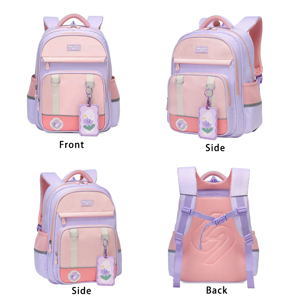 SUN EIGHT 초등학교 가방 소녀 배낭 학생 책가방 방수 나일론