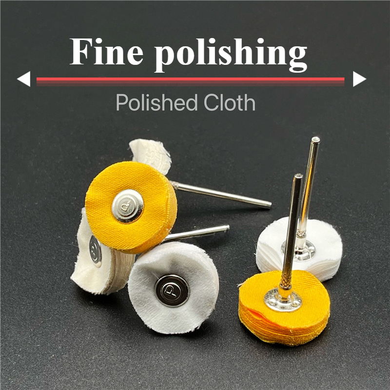 5PCS 2.35mm Handle Yellow / Beige / Bleach Cloth Wheel  Jewelry Polishing Cloth Wheel Dremel Rotating Tool Accessories
