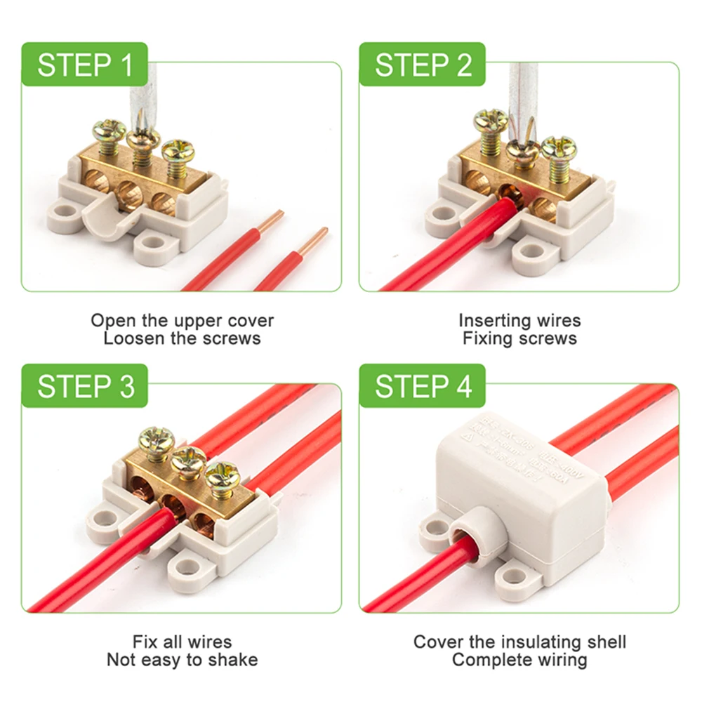 High Power 1 in multiple out Cable Splicing 60A/400V 1-6mm2 Wire Connector Screw Wiring Terminal Block 80A/1000V 2.5-16mm2