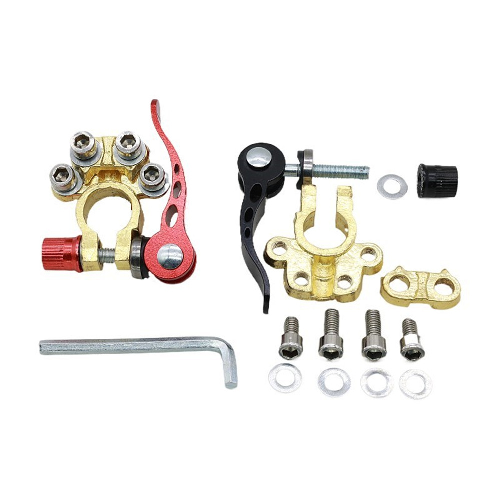 24V 12V Car Battery Terminal Aluminum Alloy Positive and Negative Power Lug Posts Quick Release Battery Top Clip Connectors