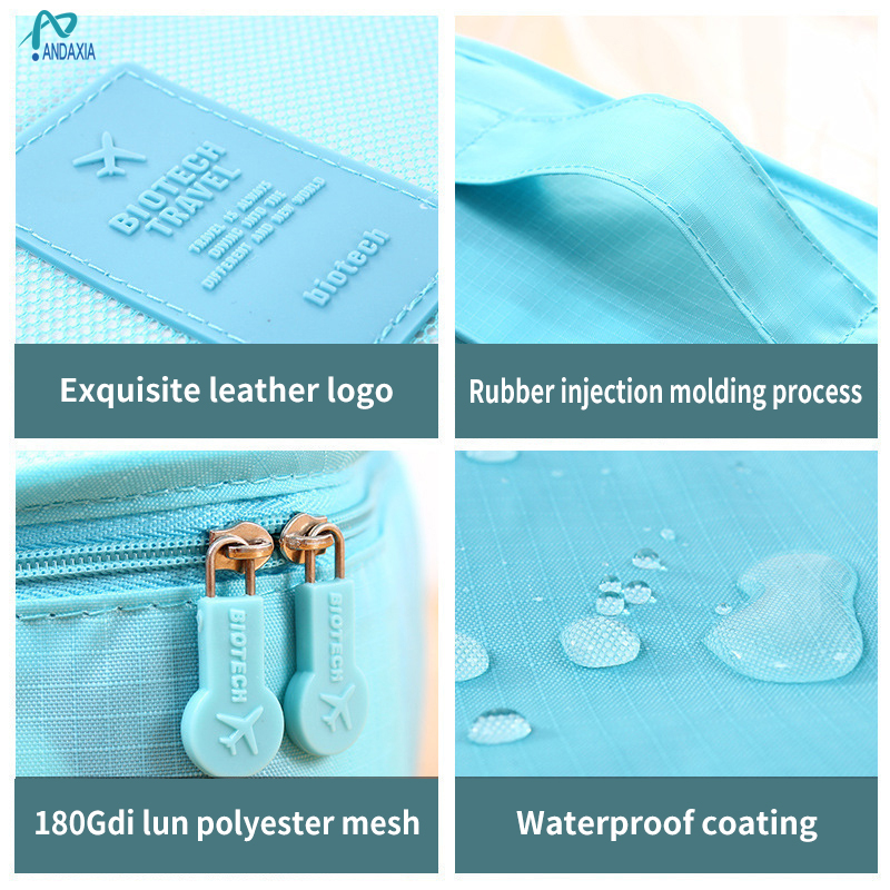 Cross-Border Explosive Product Travel Bag Oxford Cloth Storage Underwear Bra Organizing Bag Shoe Storage Bag Six-piece Set