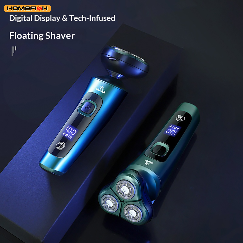 Smart Electric Shaver with LCD Display – 3D Floating Triple Head Razor, USB Rechargeable & Waterproof for Shaving Beard Trimming