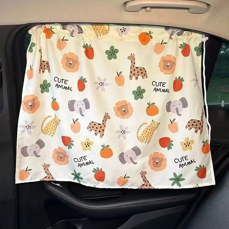 Saugnapf-Vorhang im Autofenster, Sonnenschutz-Abdeckung, Cartoon-Universal-Seitenfenster-Sonnenschutz, UV-Schutz für Kinder, Babys und Kinder
