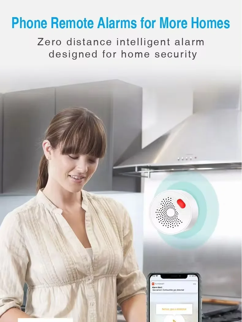 Tuya Smart Zigbee Aardgas Sensor Brandbaar Huishoudelijk LPG Gaslekkage Alarm Detector 70dB Geluid APP Controle Nodig Zigbee Hub