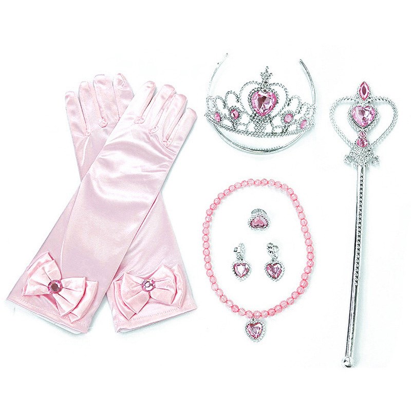Аксессуары для принцессы набор аксессуаров Анна Эльза Снежная королева волшебная палочка корона ожерелье принцесса перчатки Дети Девочка аксессуары вечерние