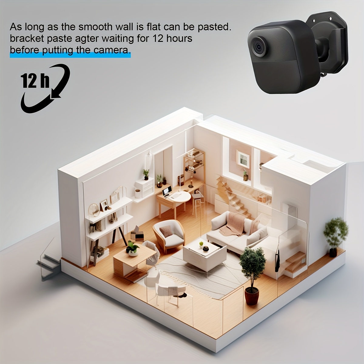 Paquet de 3 supports muraux pour caméra Blink Mini /Mini 2/Blink Outdoor 4 /Blink, sans vis, pour caméra intérieure