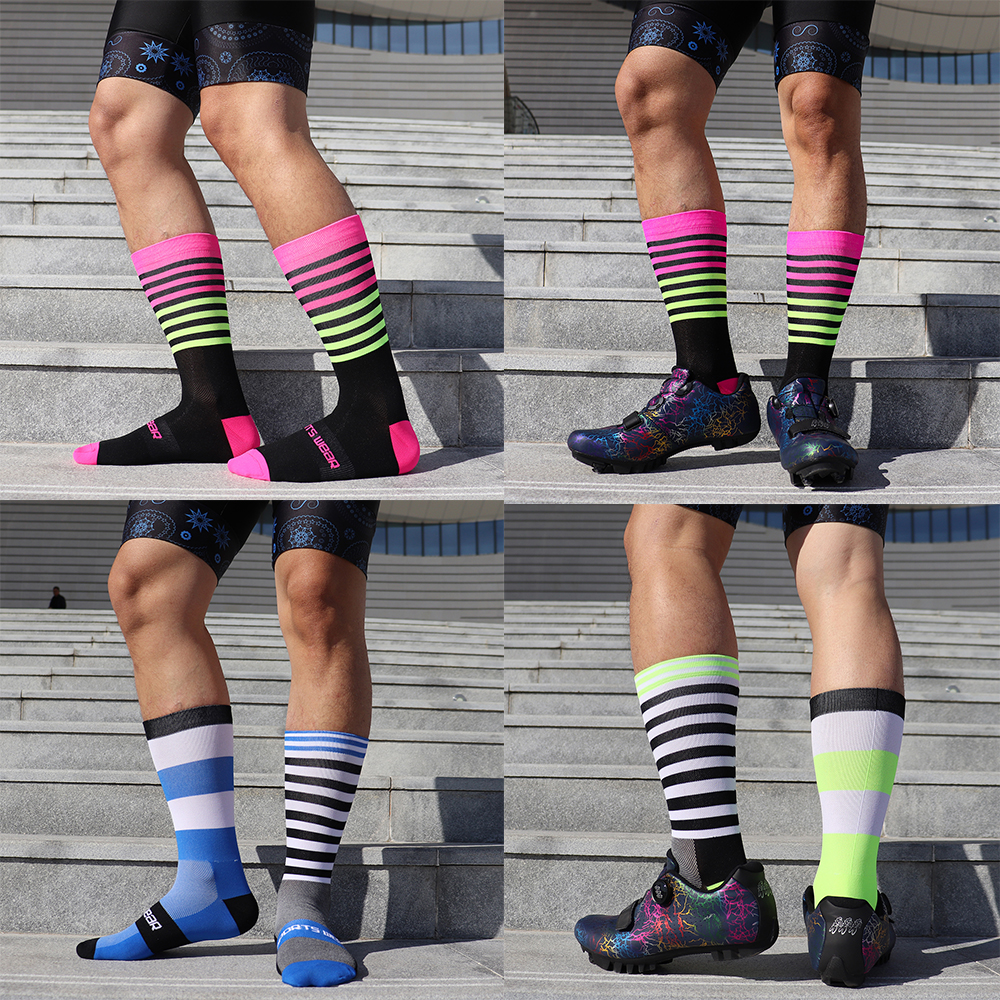 TIMUBIKE calcetines de ciclismo profesionales para hombres y mujeres calcetines deportivos de compresión cómodos calcetines de malla transpirable para correr viajes senderismo