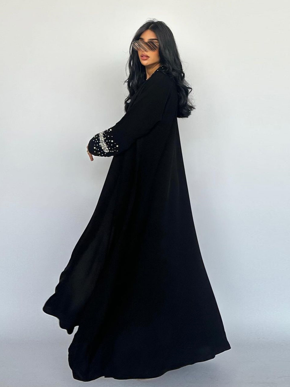 Eid muçulmano diamante pérolas abaya para mulher com lenço abayas jalabiya vestidos de festa dubai kaftan vestidos largos longo robe 2024