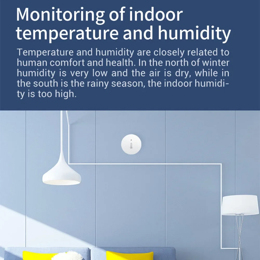 Haozee Zigbee 3.0 temperatuur- en vochtigheidssensor externe monitor door Smart Life APP werkt op batterijen met Alexa Google Home