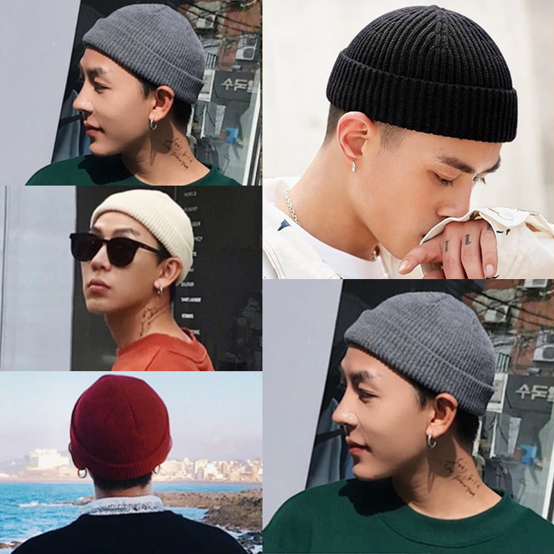 Gorro de punto sin ala para hombre y mujer, gorro cálido de Color sólido, estilo Hip Hop, Unisex, para invierno y otoño