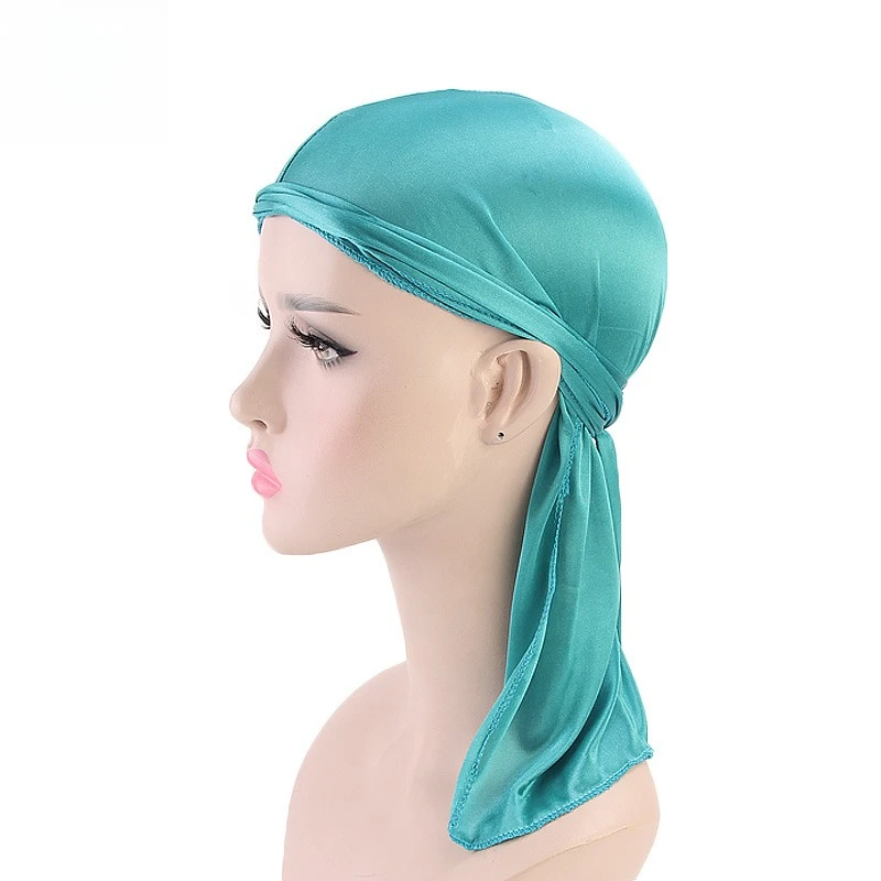 Chapéu de lenço de cauda longa de imitação de seda masculina e feminina chapéu de pirata