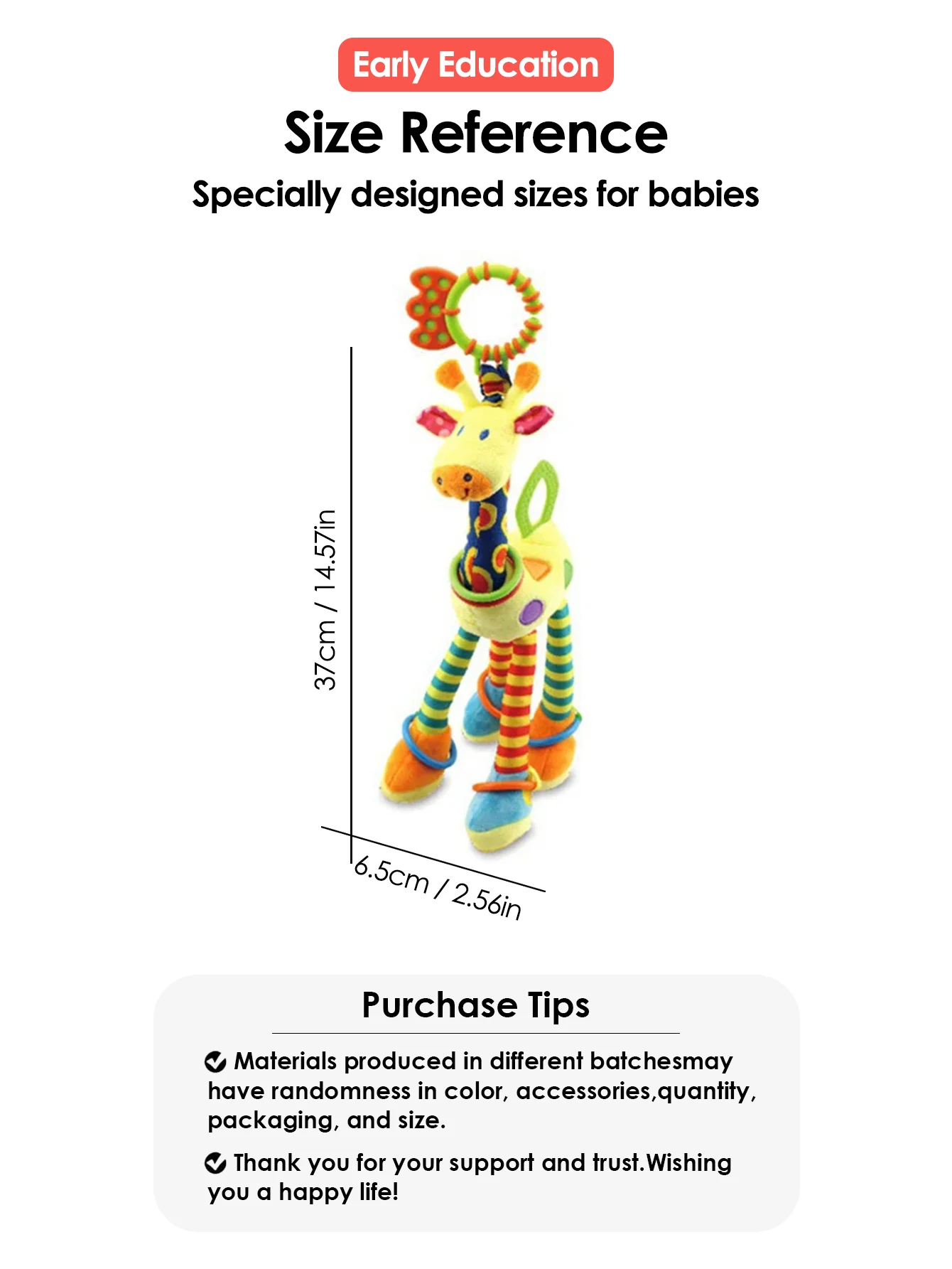 1pcs สุ่มยีราฟ Handbells Rattles ตุ๊กตาเด็กทารก Development Handle ของเล่น Teether ของเล่นเด็กสําหรับทารกแรกเกิดของขวัญ