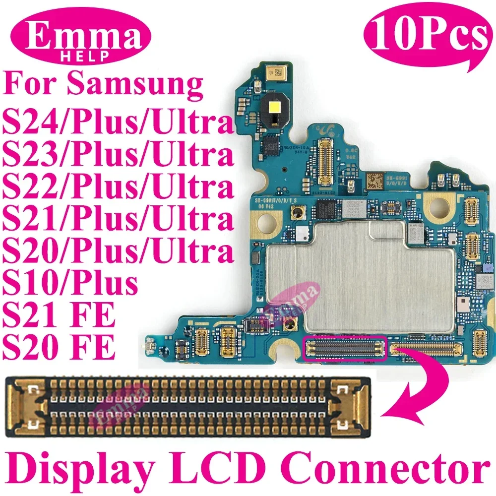 10Pcs LCD Display Bildschirm FPC Stecker Für Samsung S21 Plus S22 Ultra S23 S24 S20 FE USB Ladegerät Auf mainboard Stecker Flex Kabel