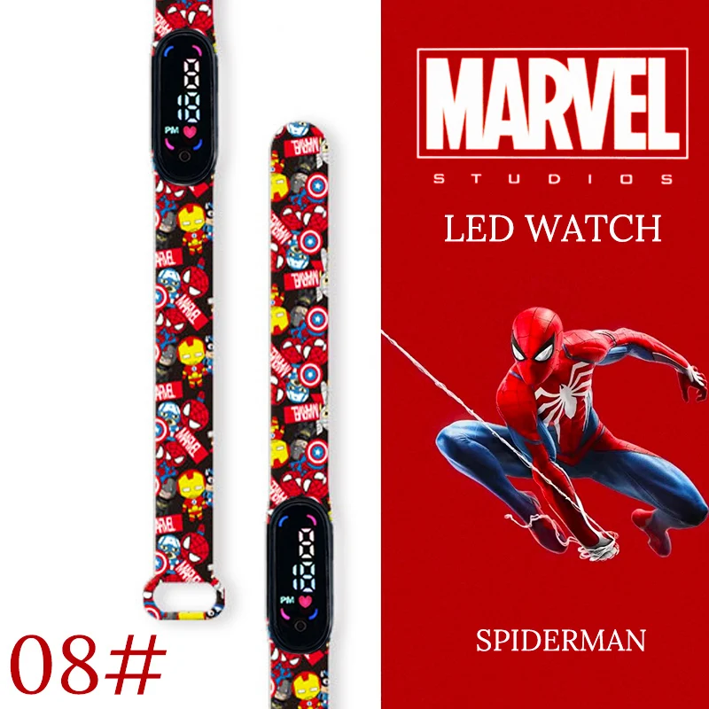ディズニー スパイダーマン キッズ腕時計子供スポーツ リストバンド防水子供デジタル時計ボーイズ LED 時計