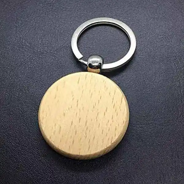 ใหม่ล่าสุด 40 ชิ้นเปล่ารอบไม้ Key Chain Diy ไม้พวงกุญแจ Key Tags สามารถแกะสลัก Diy ของขวัญ