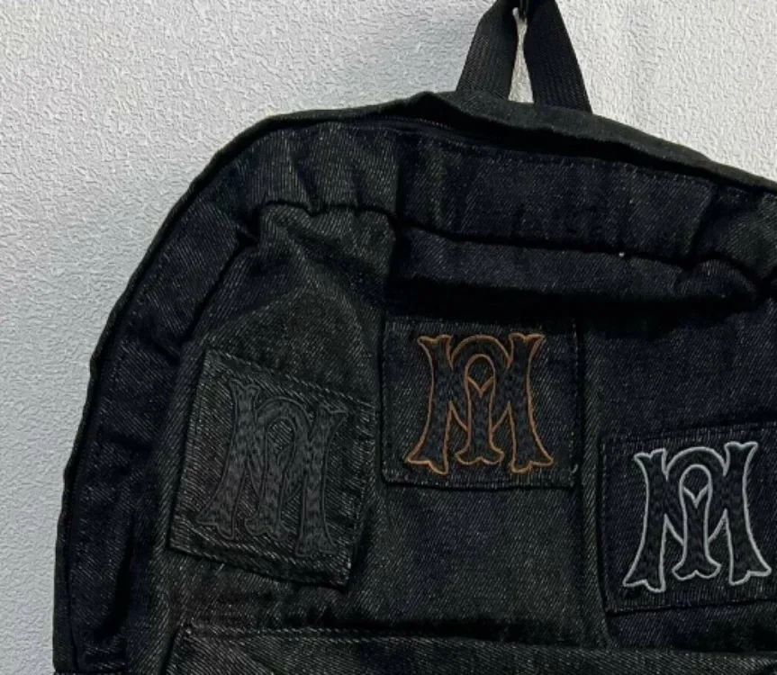 Y2k 美的すべて一致文字刺繍バックパックパッチワークヴィンテージゴシックランドセル高級デザインカジュアル学生バックパック