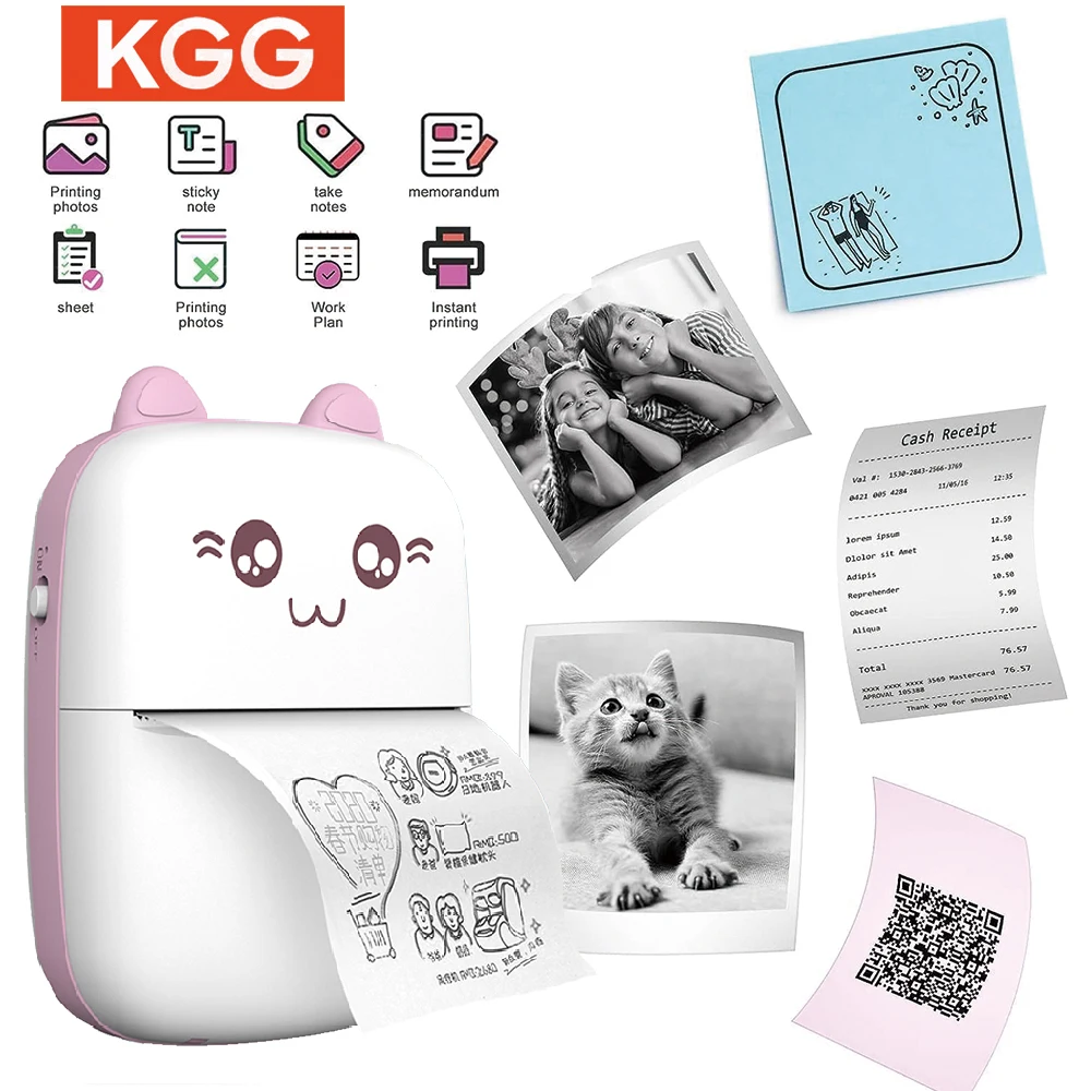 Miniprinter Draagbare draadloze Bluetooth-sticker Label Fotomemo Thermische print Studie Leren printer Kinderen Jongens Meisjes Geschenken