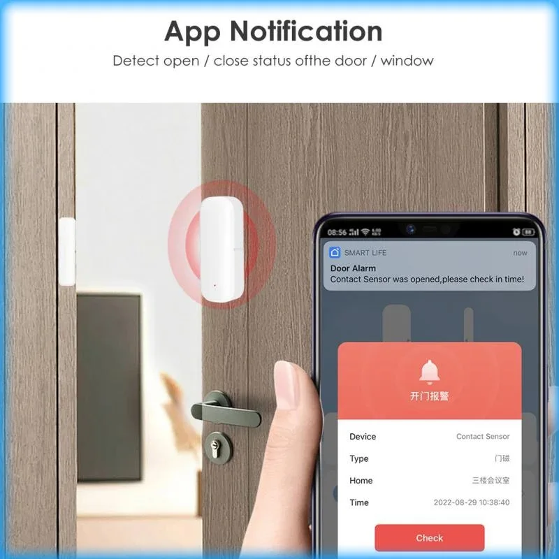 Tuya Zigbee WiFi Door Sensor Smart Home Security Alarm System Door Window Open Closed Detector Smart Life APP dla Alexa Google