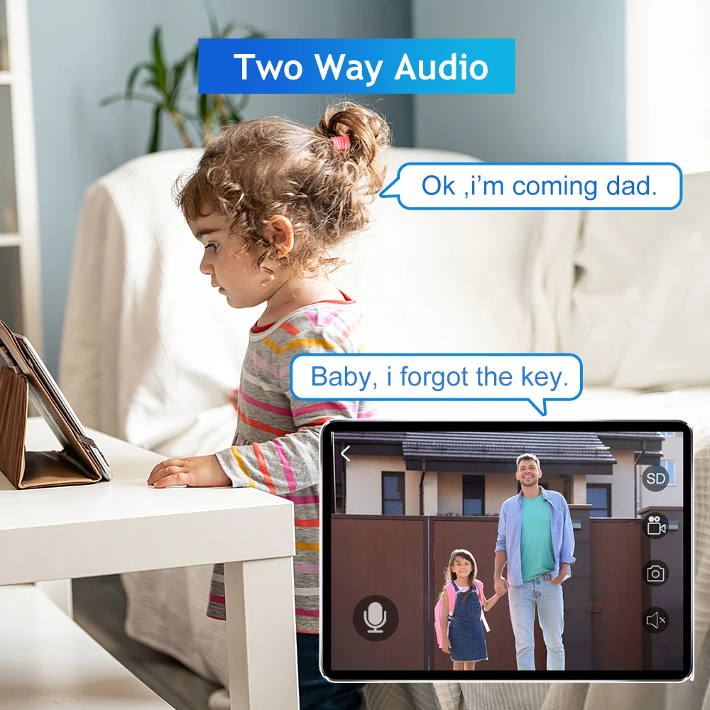 Techage-ai ip電話ケース、5mp、8mp、h.265、4k poe