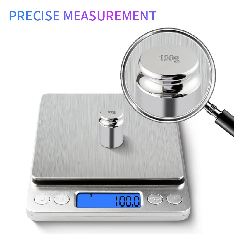 500g/0.01g Bilancia portatile per gioielli 3kg/0.1g Display digitale Bilancia da forno Bilancia elettronica Bilancia da tavolo personale Bilancia per alimenti da cucina