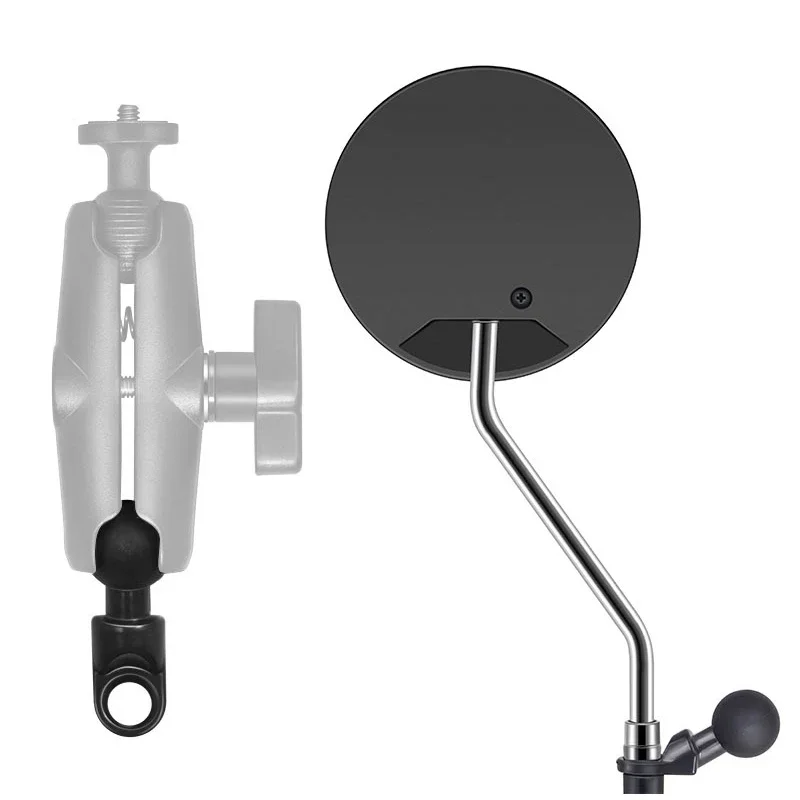 Adaptador de montaje de cabeza de bola 1 en soporte GPS Clip para manillar de bicicleta y motocicleta soporte de espejo retrovisor para GoPro 10 9 8 soportes de cámara