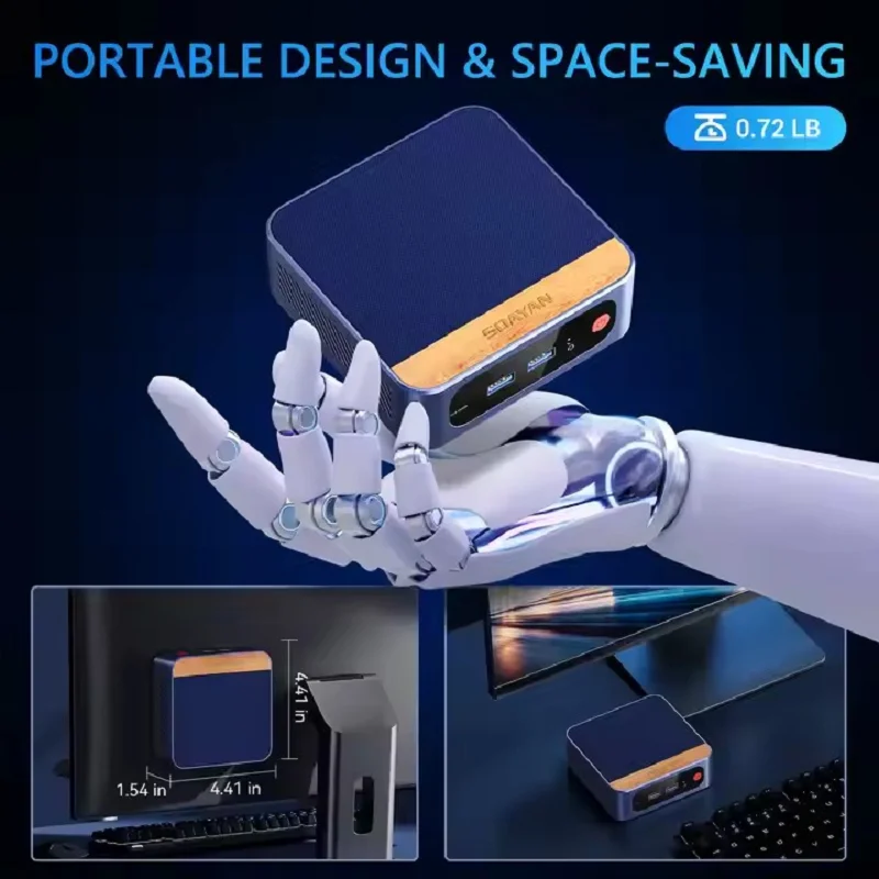 Mini Desktop PC Intel N150/N100/N95 8GB/16GB RAM 256GB/512GB SSD Compact Fanless Design for Office And Home Use