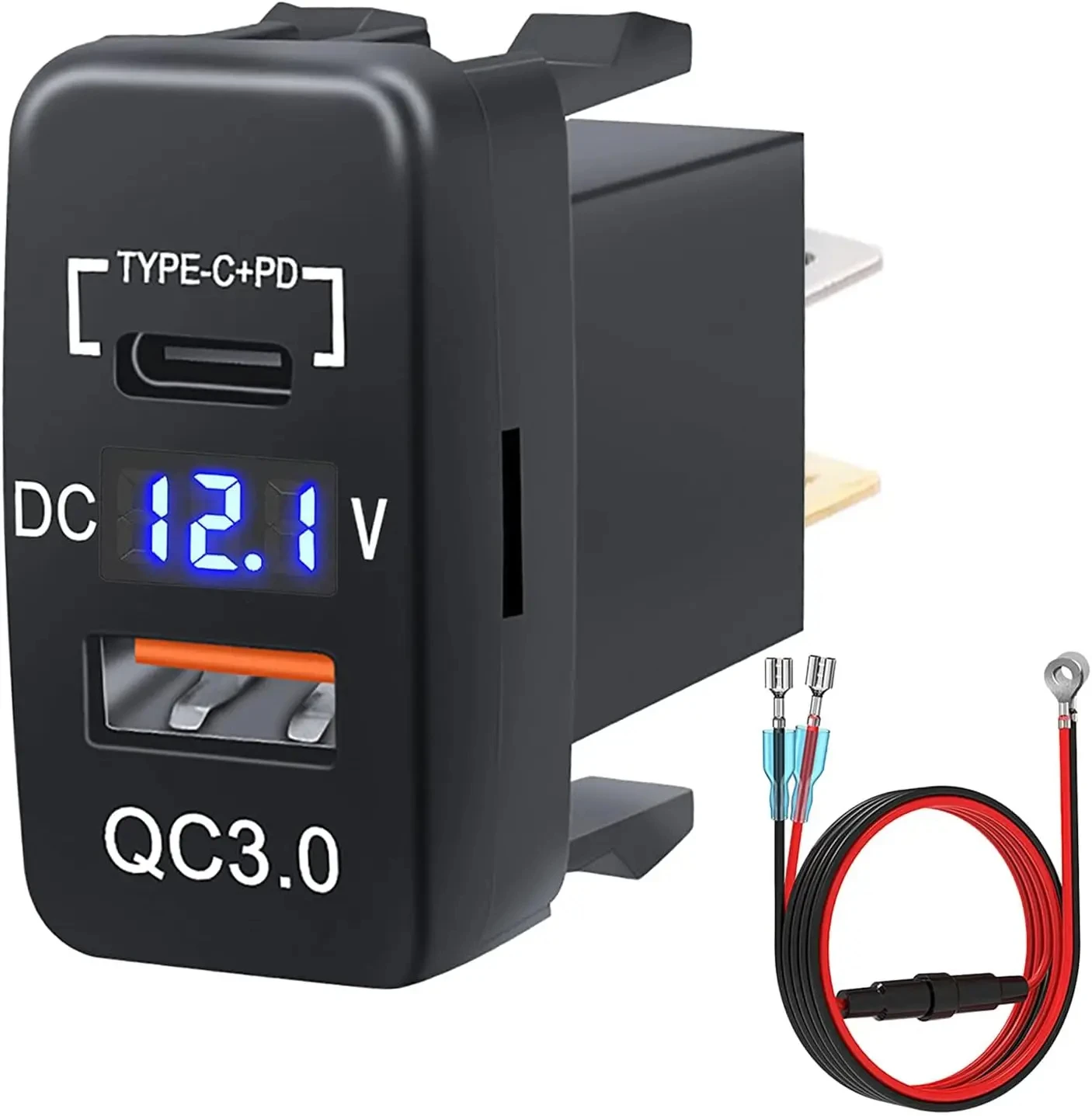 USB Autolader Socket Quick Charge 3.0 & PD USB C Poort Stopcontact Adapter voor 12 V/24 V Toyota Voertuigen