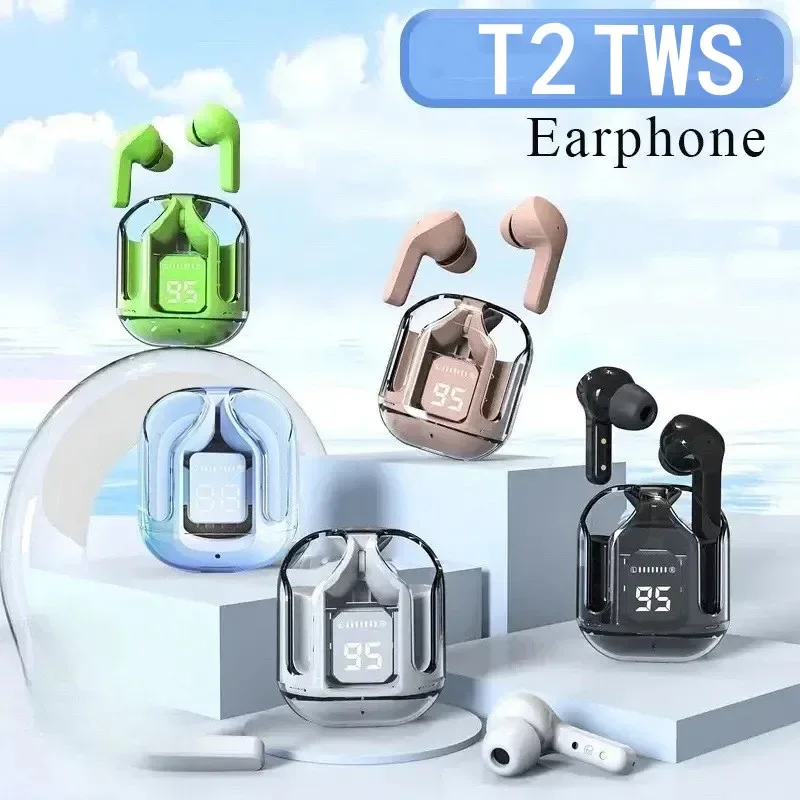 Mini auriculares inalámbricos T2 con pantalla Digital LED, auriculares inalámbricos TWS con sonido estéreo, Bluetooth 5,3 para Xiaomi y iphone