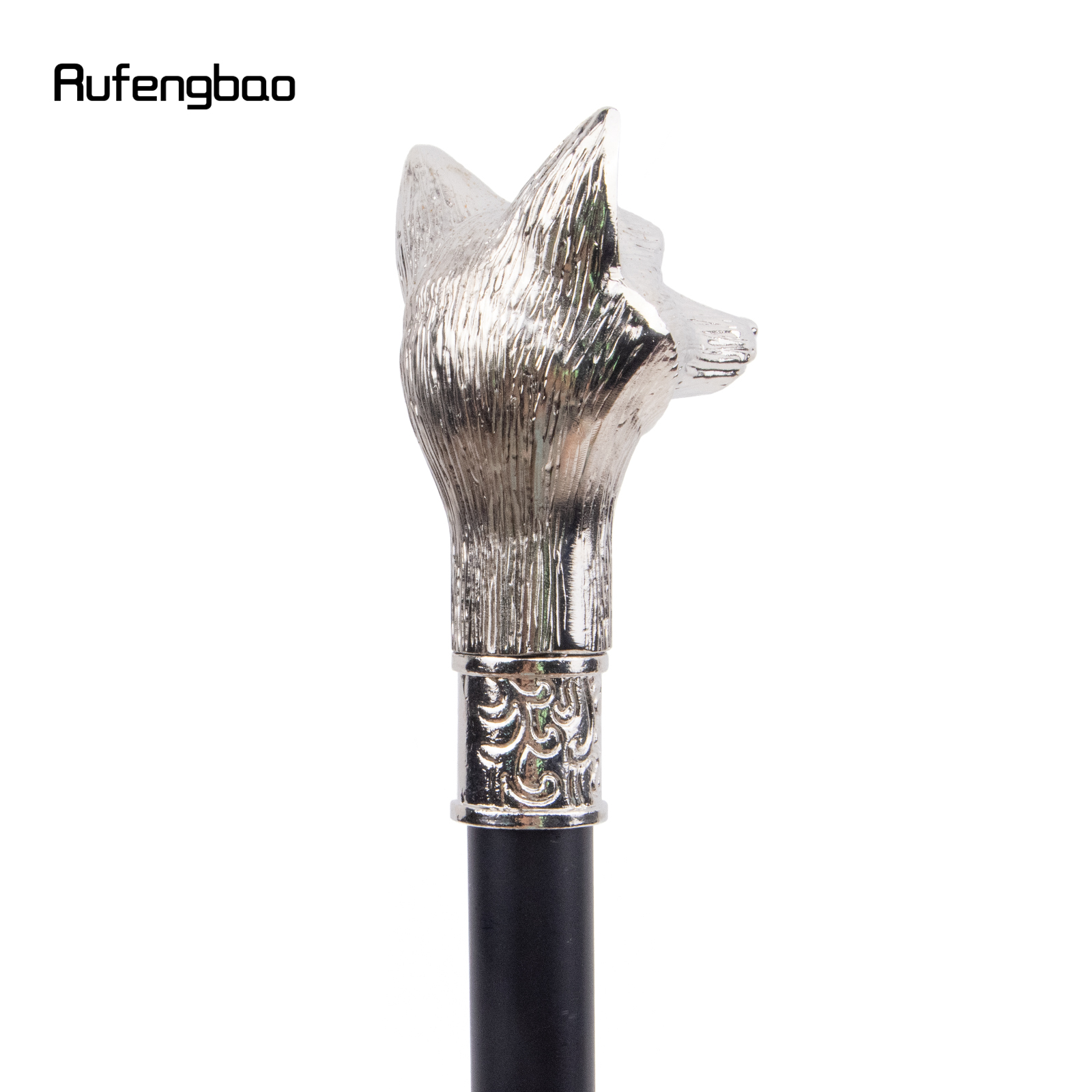 Witte Wolf Dier Wandelstok Met Verborgen Plaat Zelfverdediging Mode Cane Plaat Cosplay Crosier Stick 93Cm