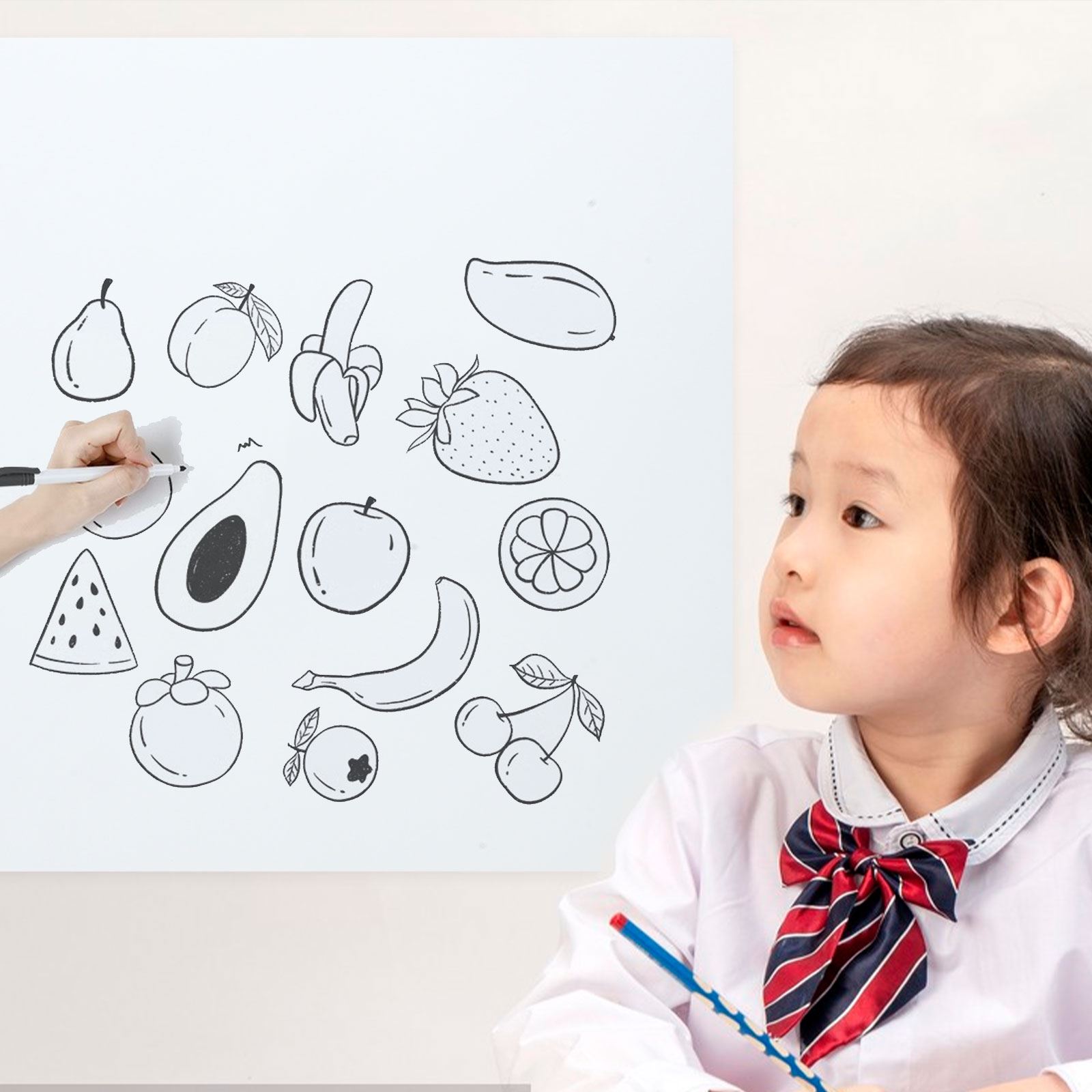 Static Electricity Whiteboard Wall Stickers Child Kids Drawing Pad Plastic Dry Erase Wallpaper Graffiti Drawing Writing Board