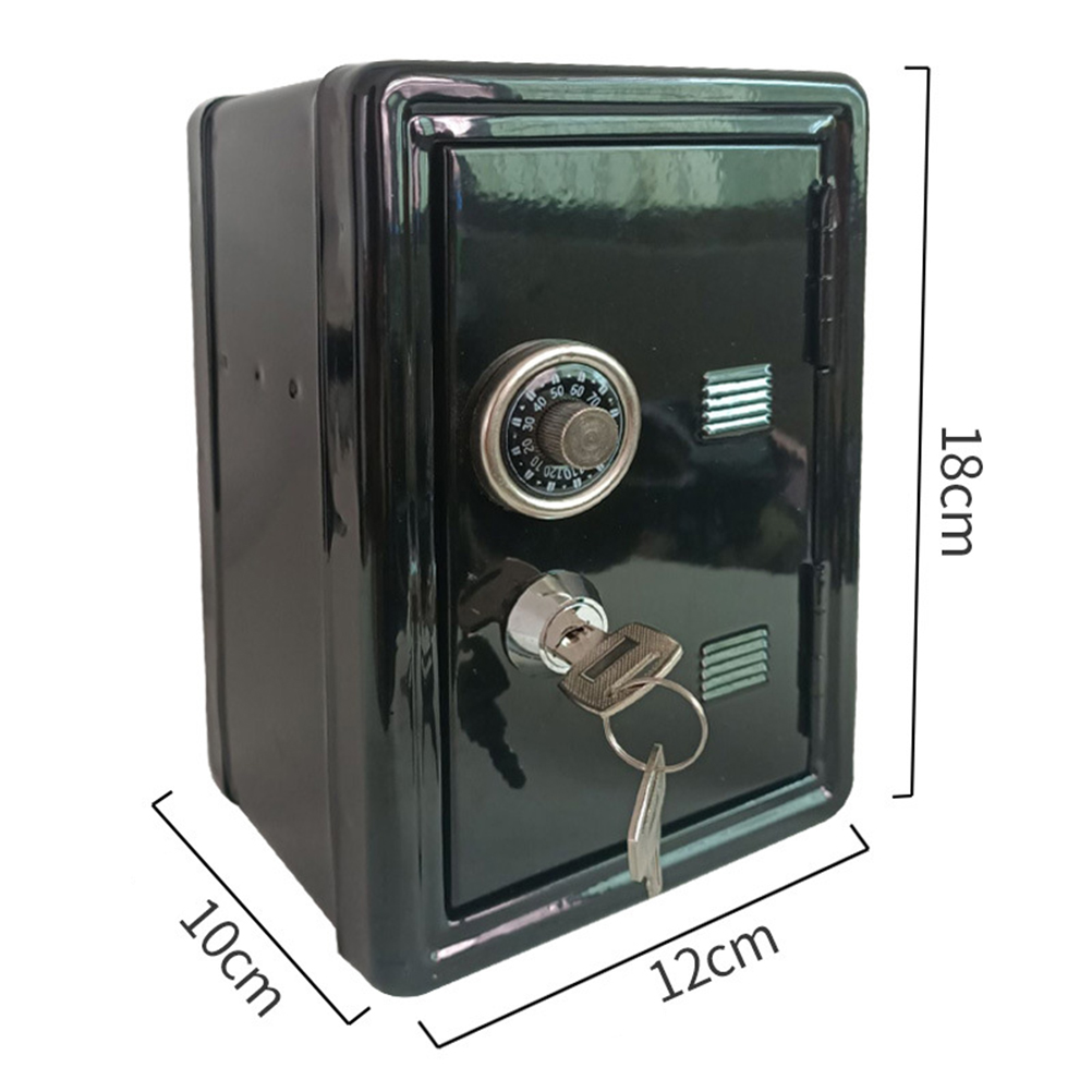 1PC Metall Safe Eisen Sparschwein Schrank Safe Mini Strongbox Form Sparen Topf Desktop Spardose Miniatur 18x12x10 cm