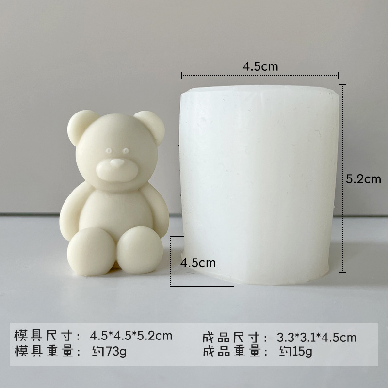 3d Nette Cartoon Bär Silikon Kerze Form Harz Gips Eiswürfel Backform Schlafzimmer Dekor Geburtstag Party Geschenke Hochzeit Souvenirs