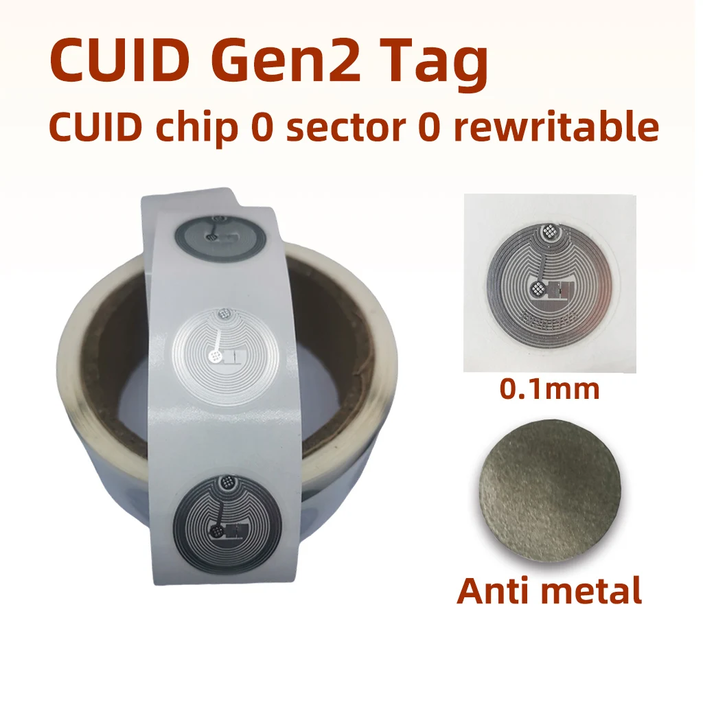 Наклейка Mirra Inlay 13,56 МГц CUID сменная S50 1K RFID-метка Sector 0 Block 0 UID Перезаписываемая NFC Andriod MCT Копия Clone