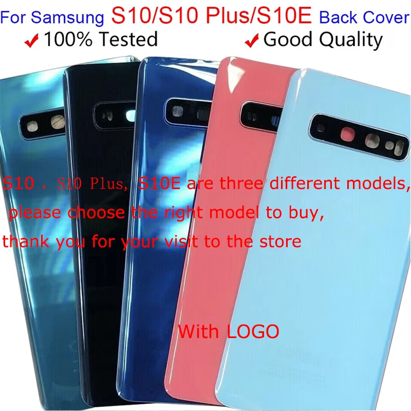 New Battery Back Cover For Samsung Galaxy S10 Plus Battery Cover S10E S10 Back Battery Cover Door Rear Glass With Camera Lens
