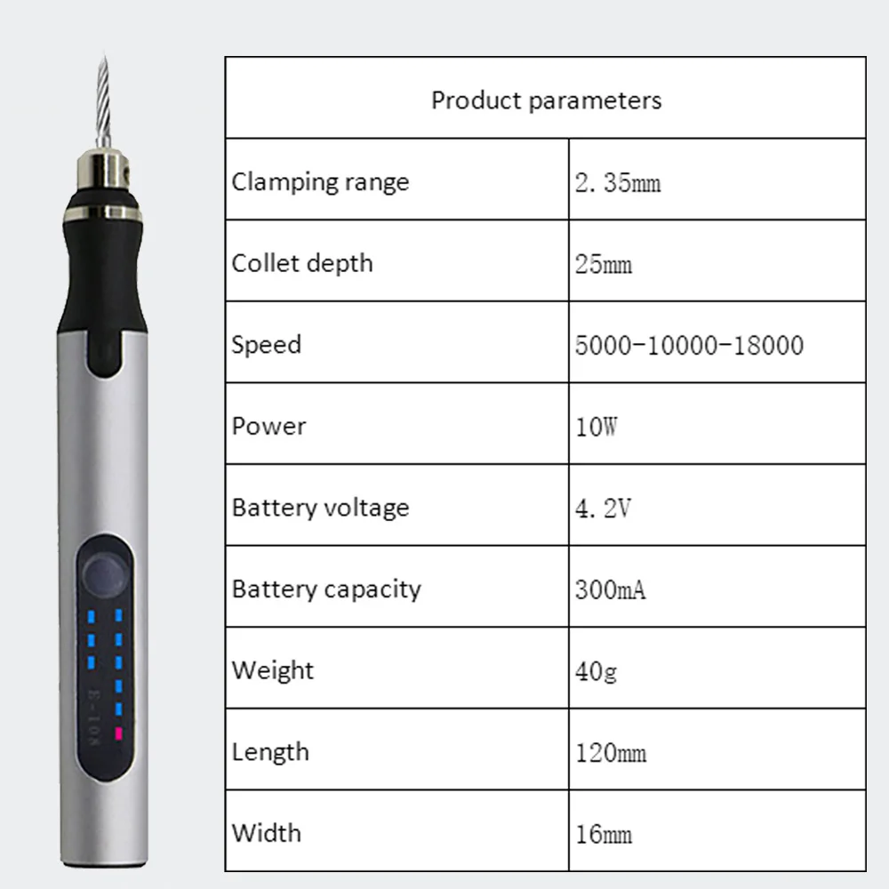 4.2V 5000-10000-18000r ไฟฟ้ามินิเครื่องบดปากกาแกะสลักไร้สายเครื่องบดไร้สาย Micro ROTARY เครื่องมือเจาะสําหรับเครื่องประดับโลหะ