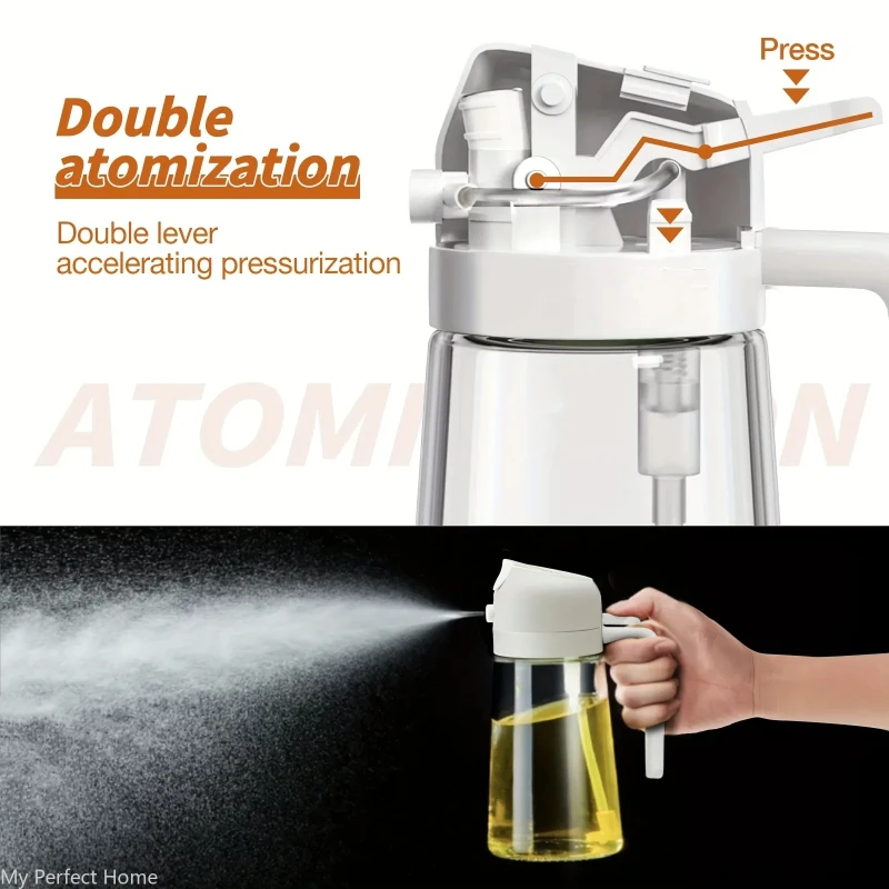 Bouteille de pulvérisation d'huile en plastique 2 en 1, 500ml, distributeur d'huile, pot d'huile, Cruet, BBQ, cuisine, cuisson, rôtissage, outil de cuisine de pique-nique