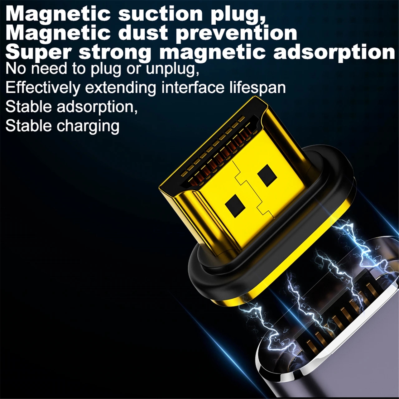 USB C Thunderbolt3 auf 4K60Hz HD Display Adapter Kabel Typ-C Buchse auf HD-kompatiblen Stecker Magnetstecker für MacBook 18CM