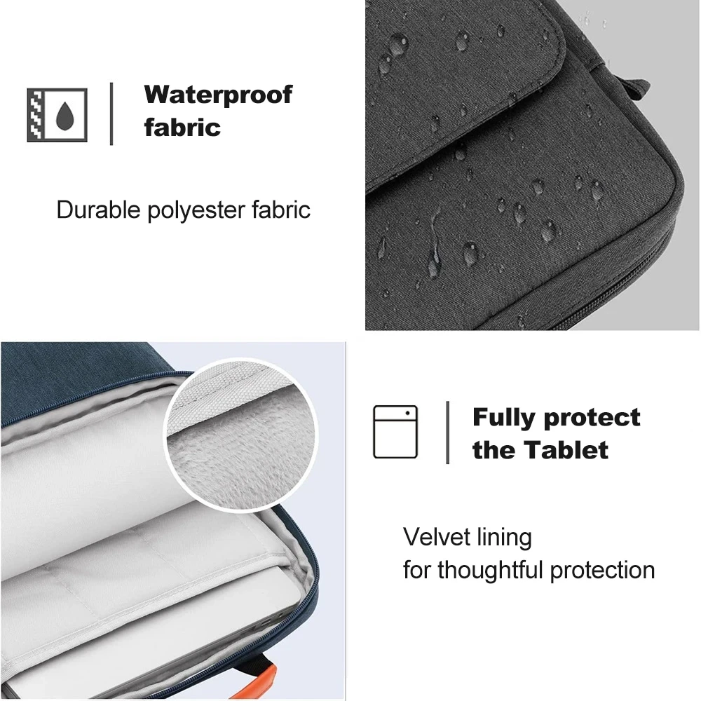 Capa para bolsa de laptop para macbook air & pro 11 12 13 polegadas bolsa para notebook à prova d'água para tablet de 9 a 13 polegadas com vários bolsos