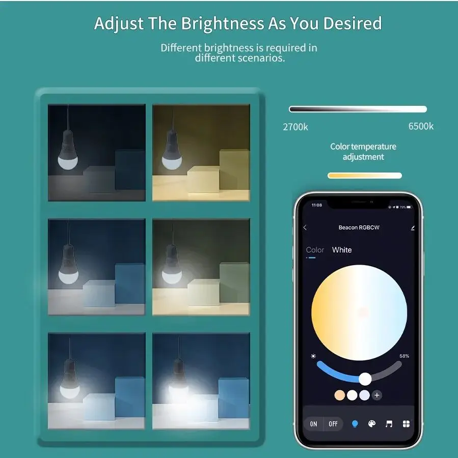 Tuya スマート Led 電球 E27 220V スマートライト調光可能な Bluetooth RGB ランプアプリ制御寝室の部屋の装飾パーティーライト